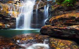 Long exposure shot of waterfall
