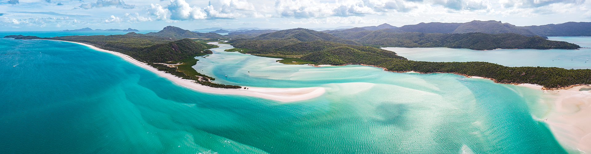 Arial shot of a back in the Whitsundays