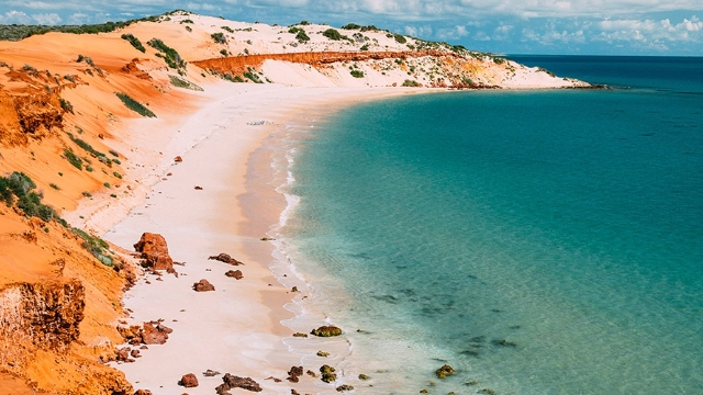 arial view of Cape Peron coastline in Francoise Peron National Park WA