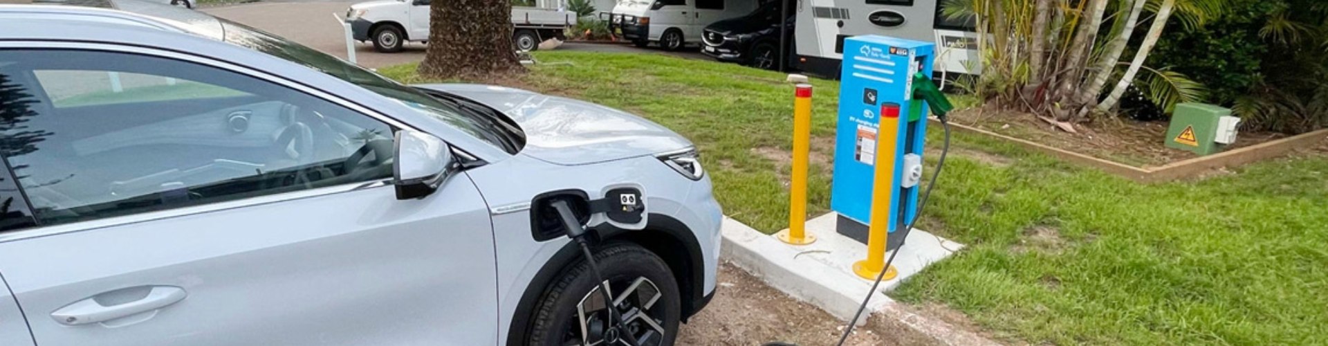 EV Road Trip Ballina to Sydney NSW electric vehicle plugged into a public charging station