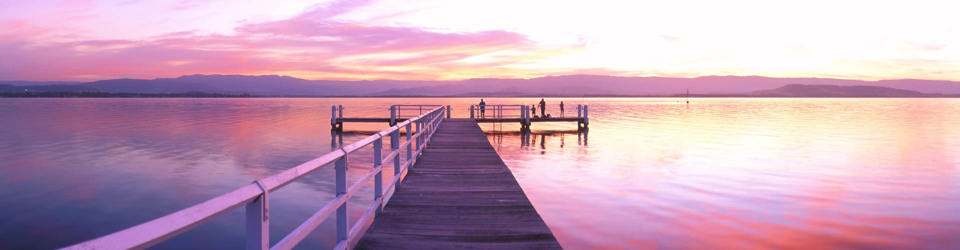 Lake Illawarra wharf at sunset, Shellharbour