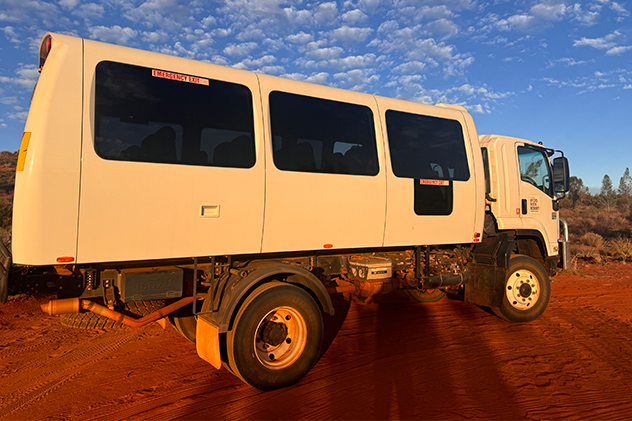 Special 4WD light truck for Desert Awakenings tour of Uluru