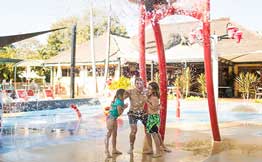 Kids playing at water fun park