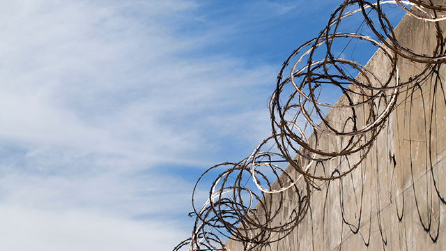 Barbed wire prison gaol jail