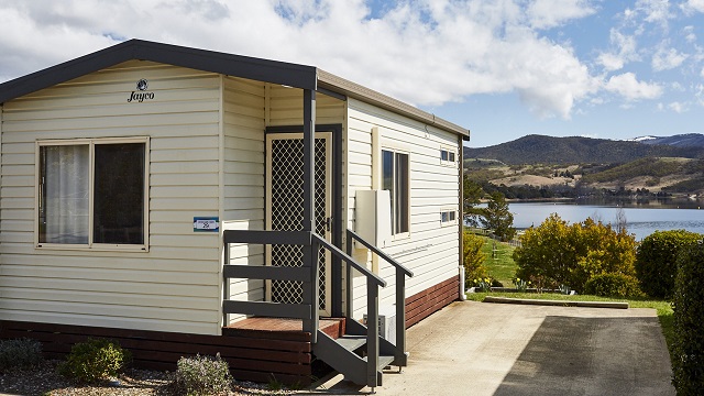 Snow Gum Cabin Exterior Two Jindabyne Holiday Park NRMA Holiday Parks and Resorts NSW