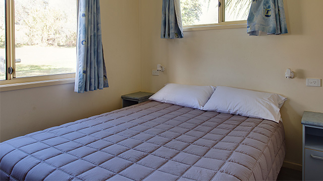 Oceanside Bungalow Main Bedroom Crescent Head Holiday Park NRMA Parks and Resorts NSW