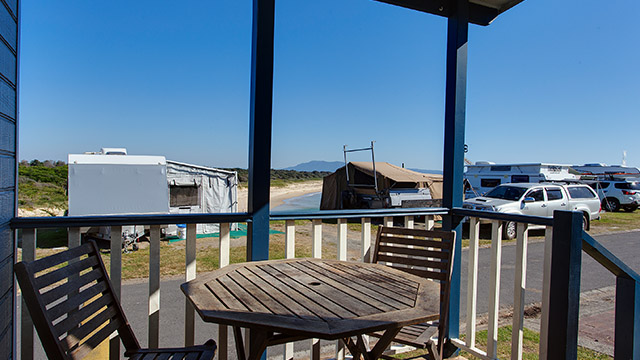 Porch view Horseshoe Bay Holiday Park NSW my nrma local guides