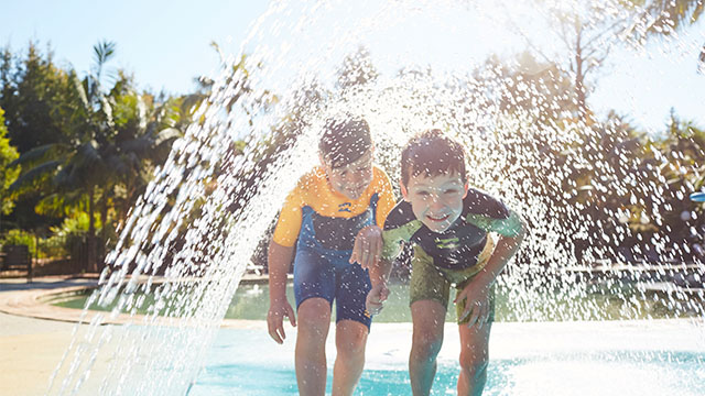 kids in waterpark NRMA Murramarang Beachfront Holiday Resort NSW my nrma local guides