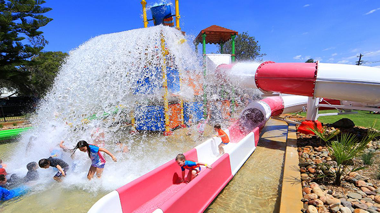 Children's water slides at NRMA Tathra Beachfront Holiday Park