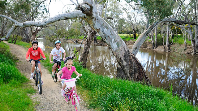 Children on Bikes Echuca Holiday Park NRMA Parks and Resorts VIC