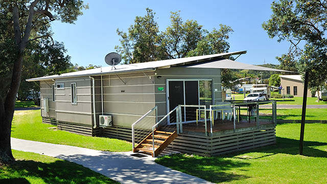 exterior villa Eastern Beach Holiday Park Victoria my nrma local guides