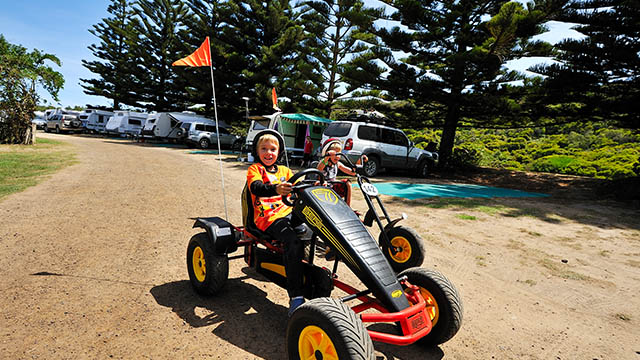 children on go karts Port Campbell Holiday Park Victoria my nrma local guides