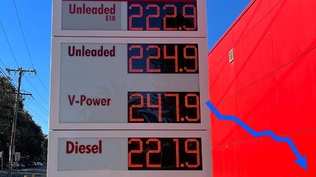 Petrol prices falling