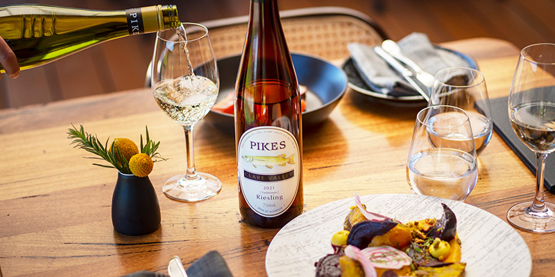 Food and wine at Pikes wine