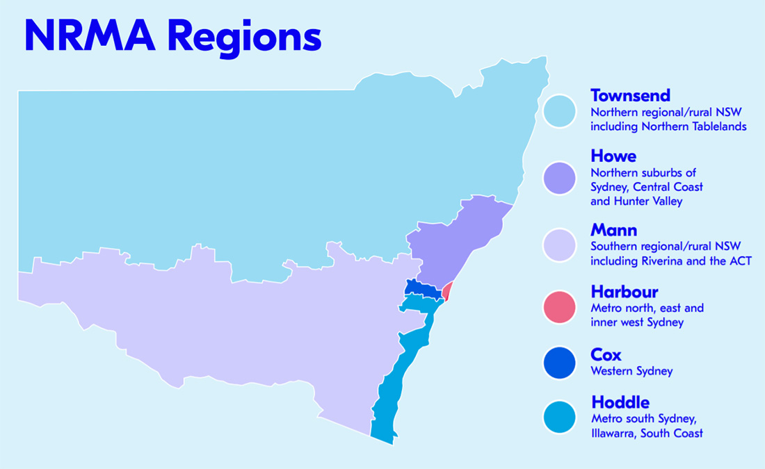 NRMA NSW region map