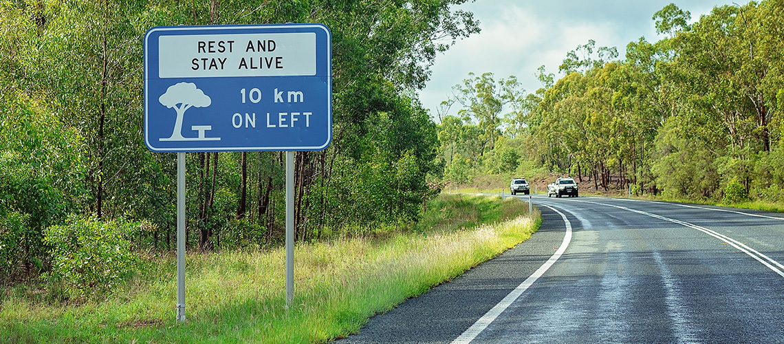 Rest area sign NSW Australia