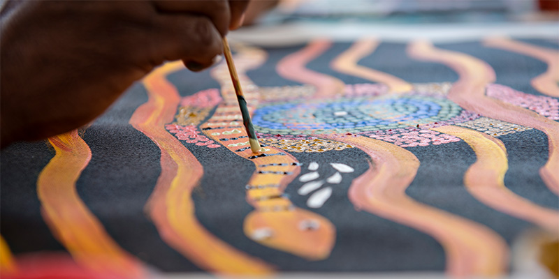 Maruka Arts Dot Painting Adelaide to Darwin in 14 days my nrma road trips