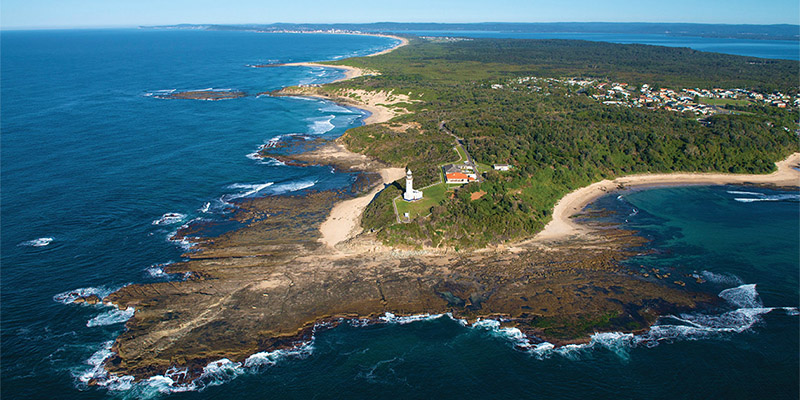 Aerial Norahs Head Sydney to Coffs Harbour my nrma road trips