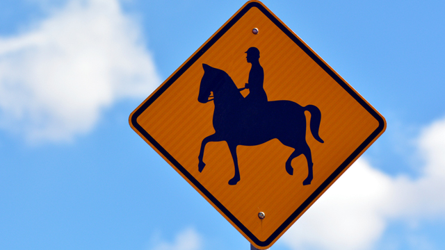 Australian road sign signaling traffic