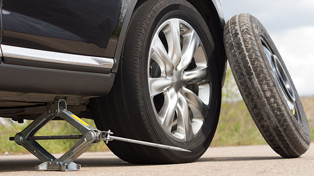 changing a spare tire