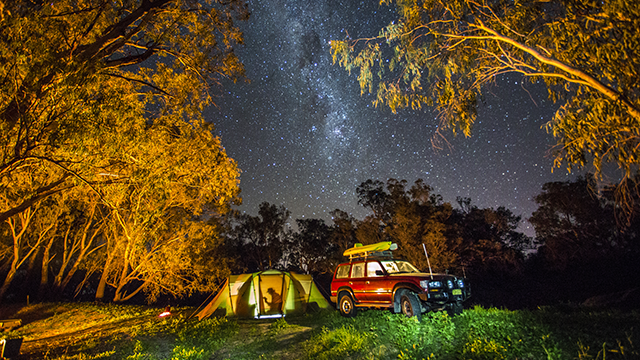 Camping in outback Australia